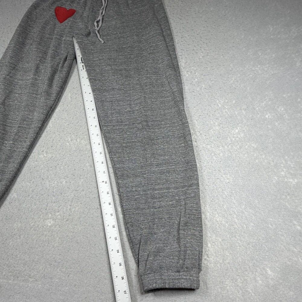 Aviator Nation Heart Sweatpant Jogger M Grey Cotton Blend Relaxed Drawstring - Picture 8 of 12